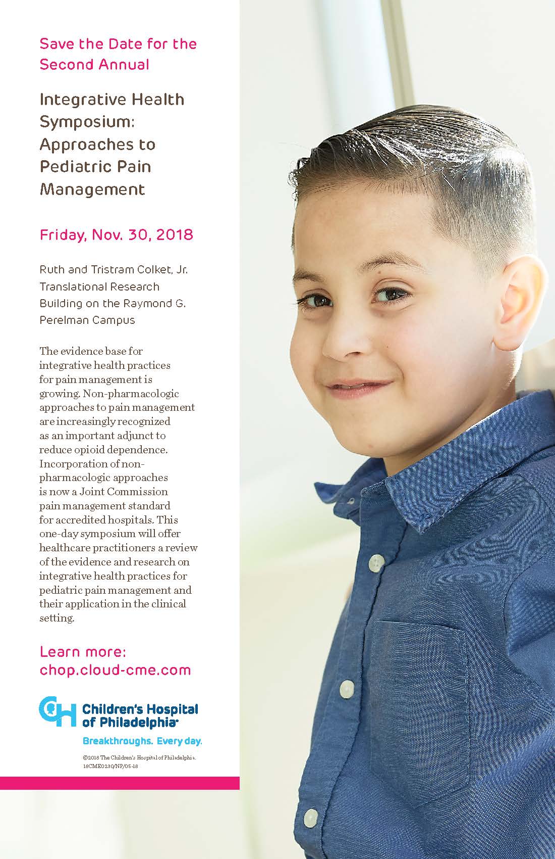 Second Annual Integrative Health Symposium: Approaches to Pediatric Pain Management Banner